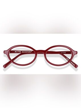 KITS Wisp eyeglasses in the Shiny Wine (KRD05) colorway